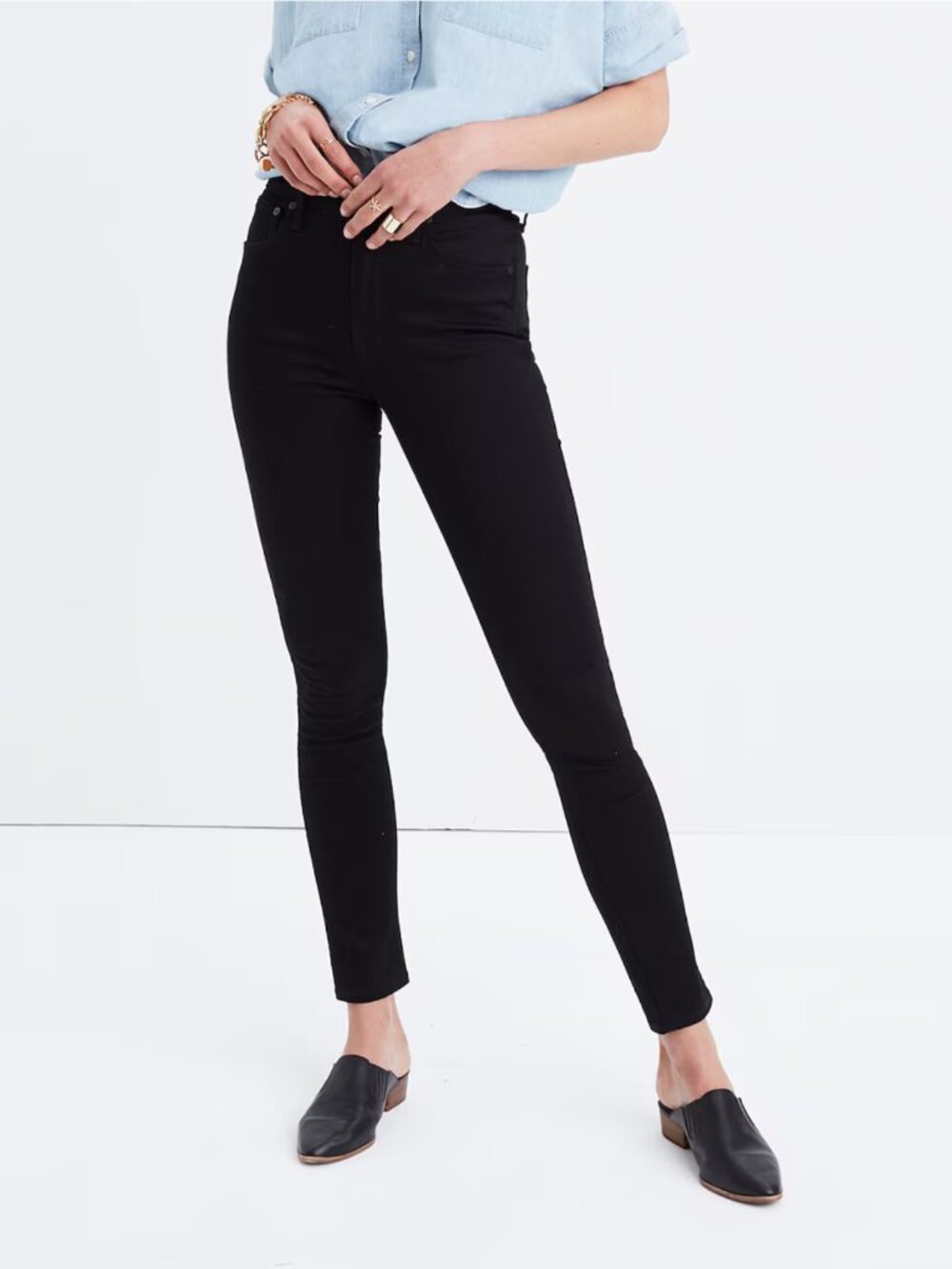 Madewell 10" High Rise Skinny Black Jeans, Size 25P